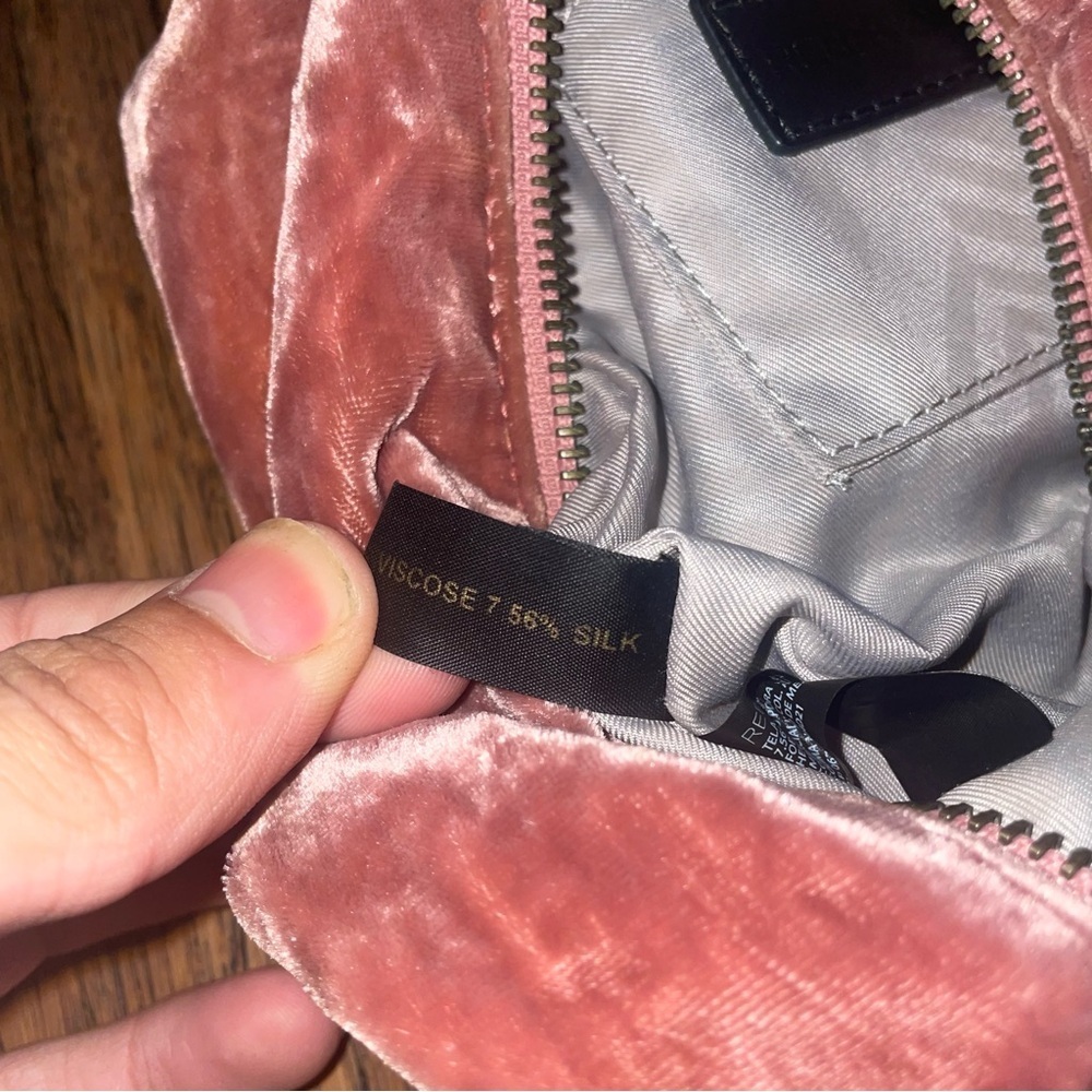 Pink backpack velour backpack velvet backpack Rebecca minkoff Julian - Picture 12 of 16